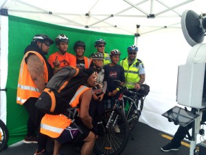 Cops on bikes with Triple T at Open Streets 2015