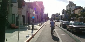 Long Beach separated bike path