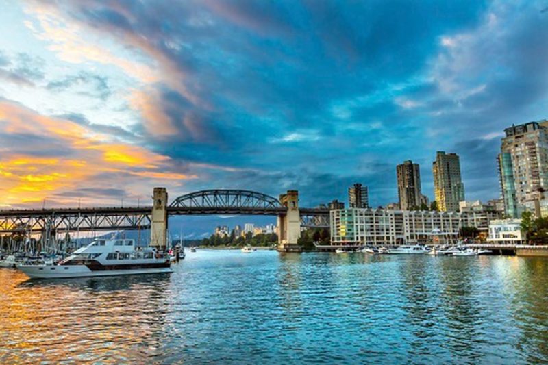 The Burrard Bridge, Vancouver, home to the busiest cycle lane in North America.