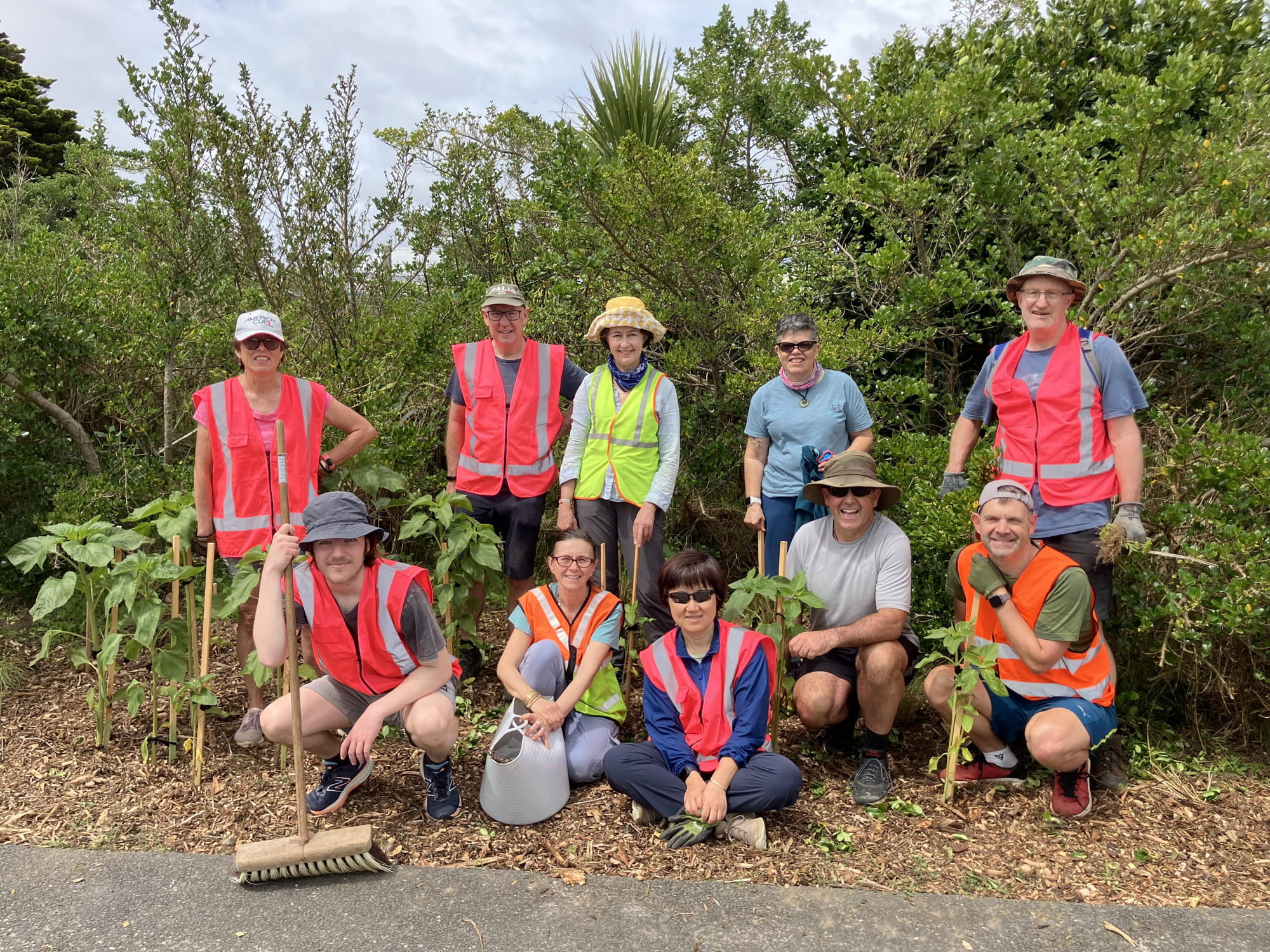 Group of volunteers pose for a photo