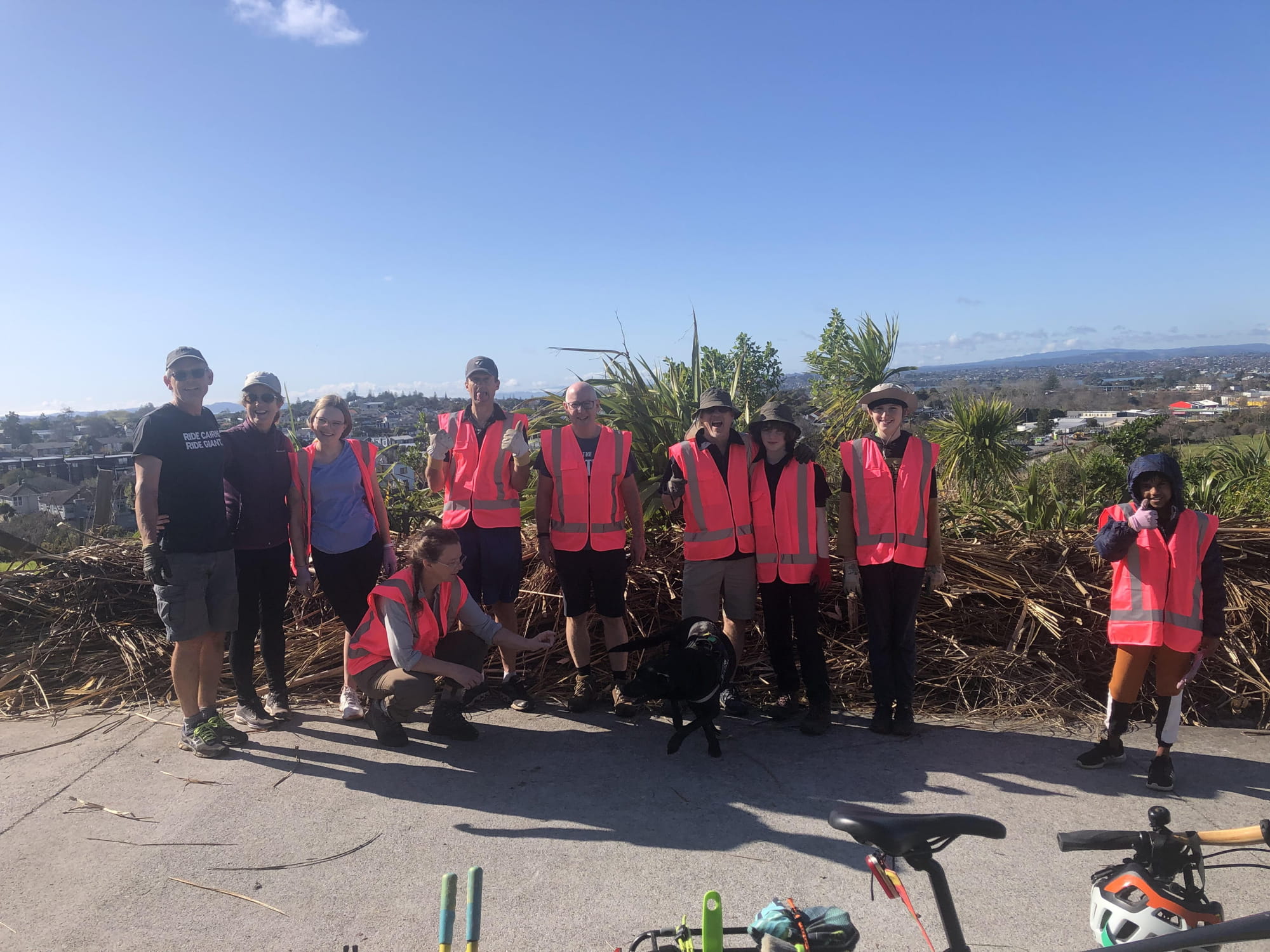 group of volunteers pose for a photo